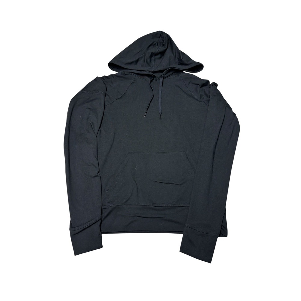 Outdoor Voices Womens Black Raglan Hoodie Thumbholes JPMorgan Chase Small
